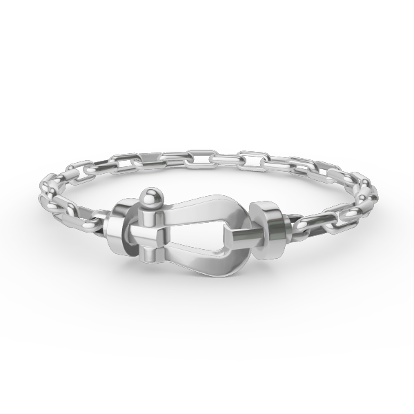 [Elara jewelsry ]FORCE LARGE HORSESHOE CLASP  METAL BRACELET