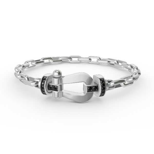 [Elara jewelsry ]FORCE LARGE HORSESHOE CLASP  METAL BRACELET