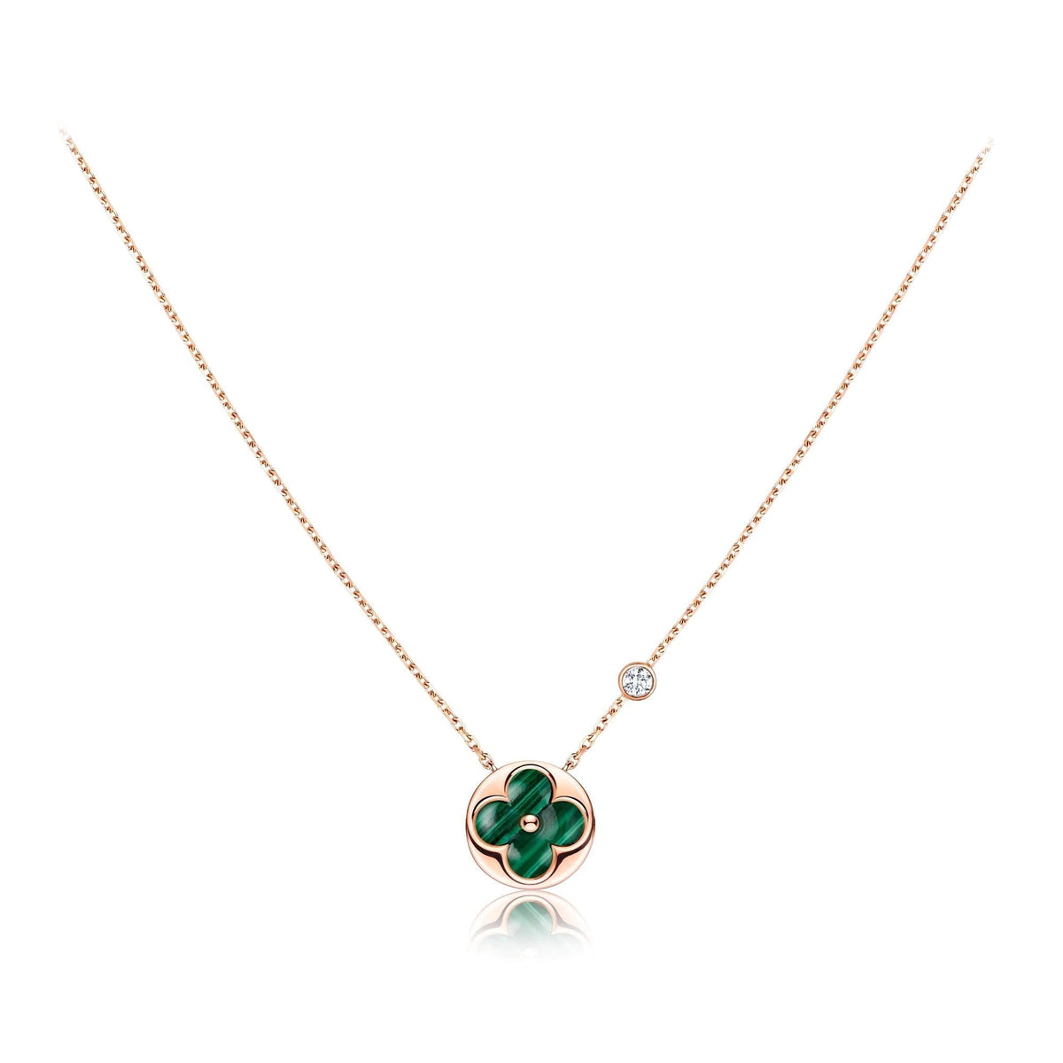 [Elara jewelsry ]SUN PEDANT PINK GOLD 1 DIAMOND NECKLACE