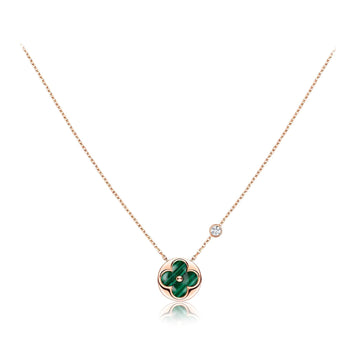 [Elara jewelsry ]SUN PEDANT PINK GOLD 1 DIAMOND NECKLACE