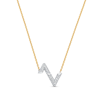 [Elara jewelsry ]VOLT SILVER DIAMOND PEDANT NECKLACE