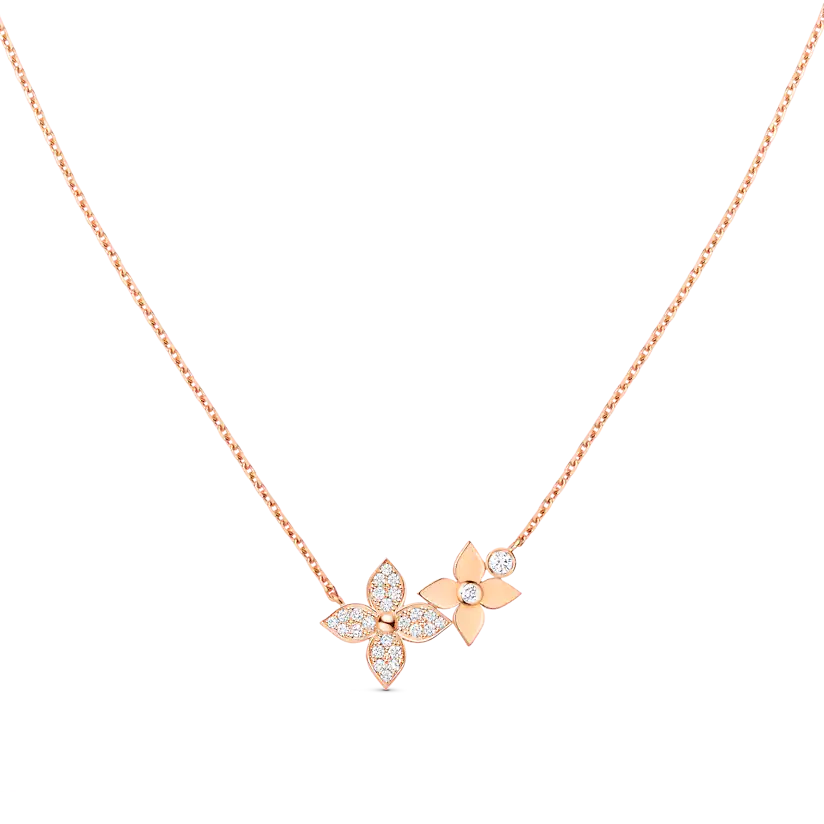 [Elara jewelsry ]STAR BLOSSOM NECKLACE PINK GOLD DIAMONDS