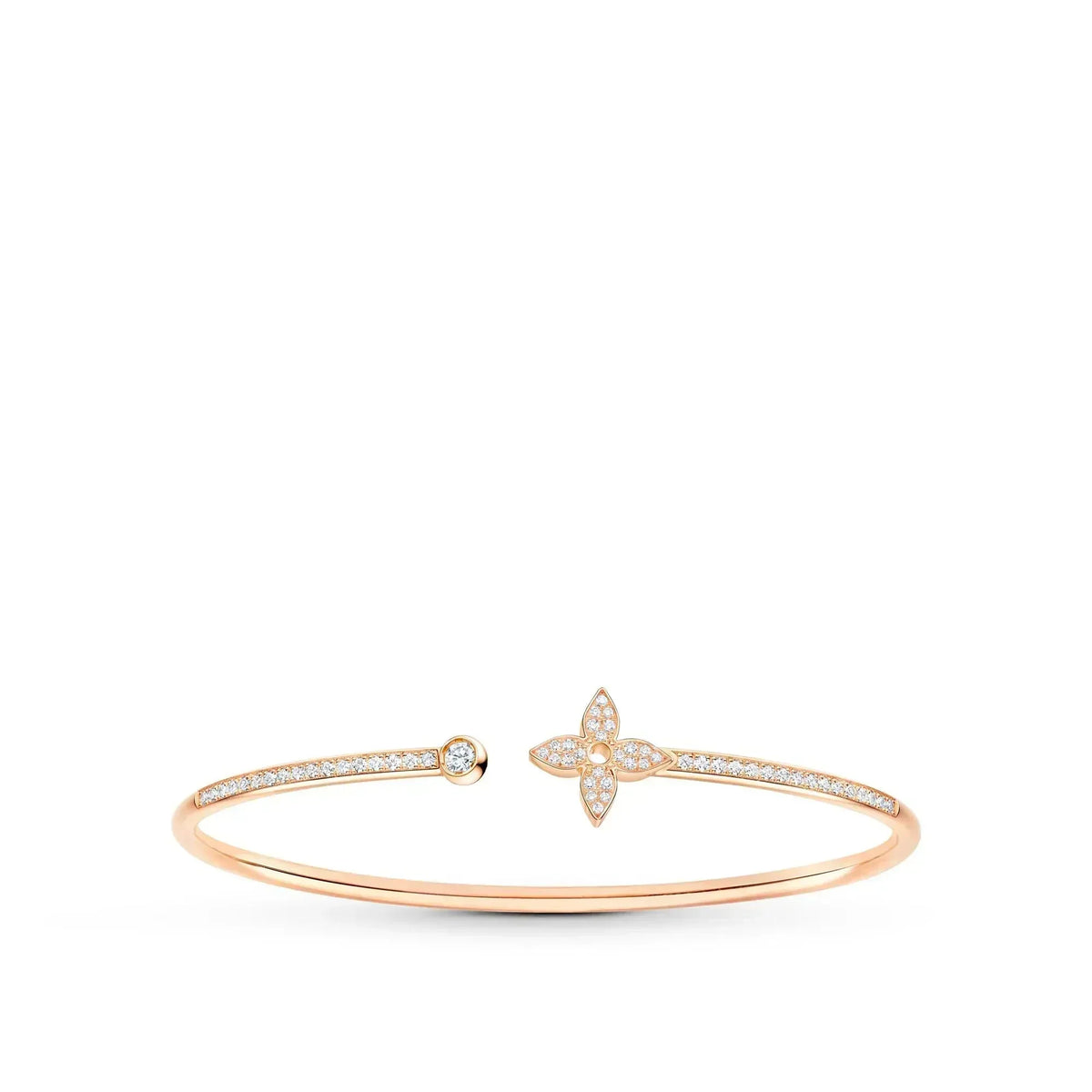 [Elara jewelsry ]IDYLLE PINK GOLD OPEN BRACELET DIAMOND PAVED