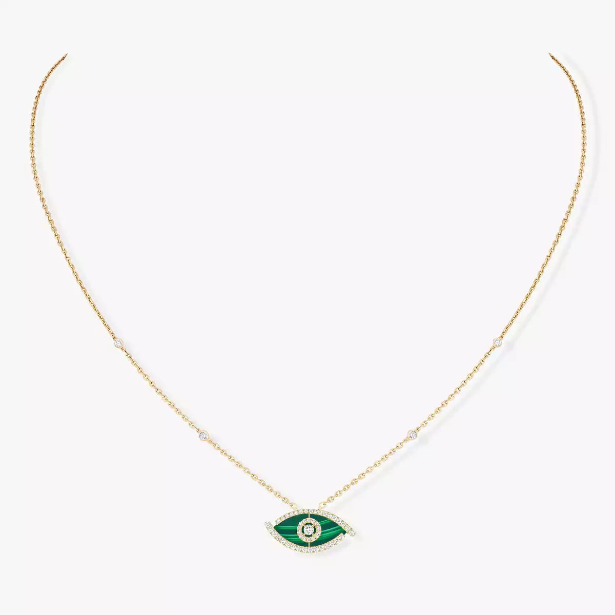 [Elara jewelsry]Lucky Eye Diamond Necklace in Rose Gold and Turquoise