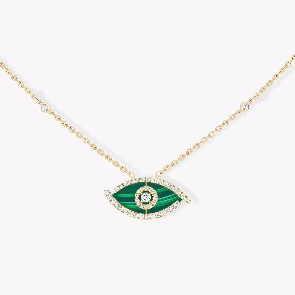 [Elara jewelsry]Lucky Eye Diamond Necklace in Rose Gold and Turquoise