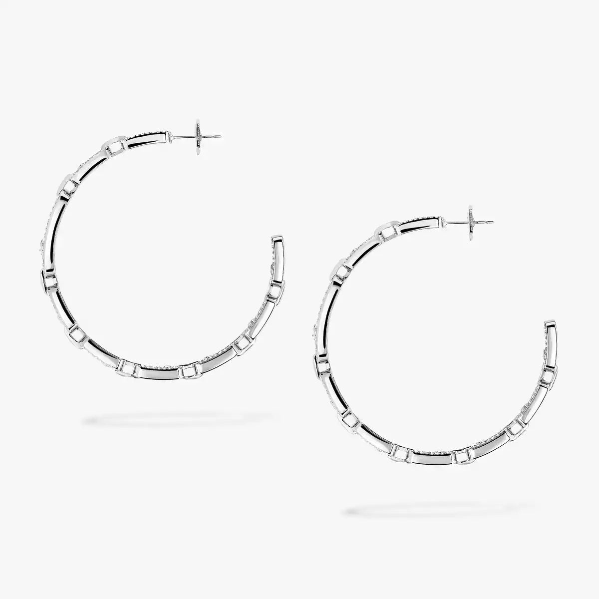 [Elara jewelsry]Move Link Diamond Hoop Earrings