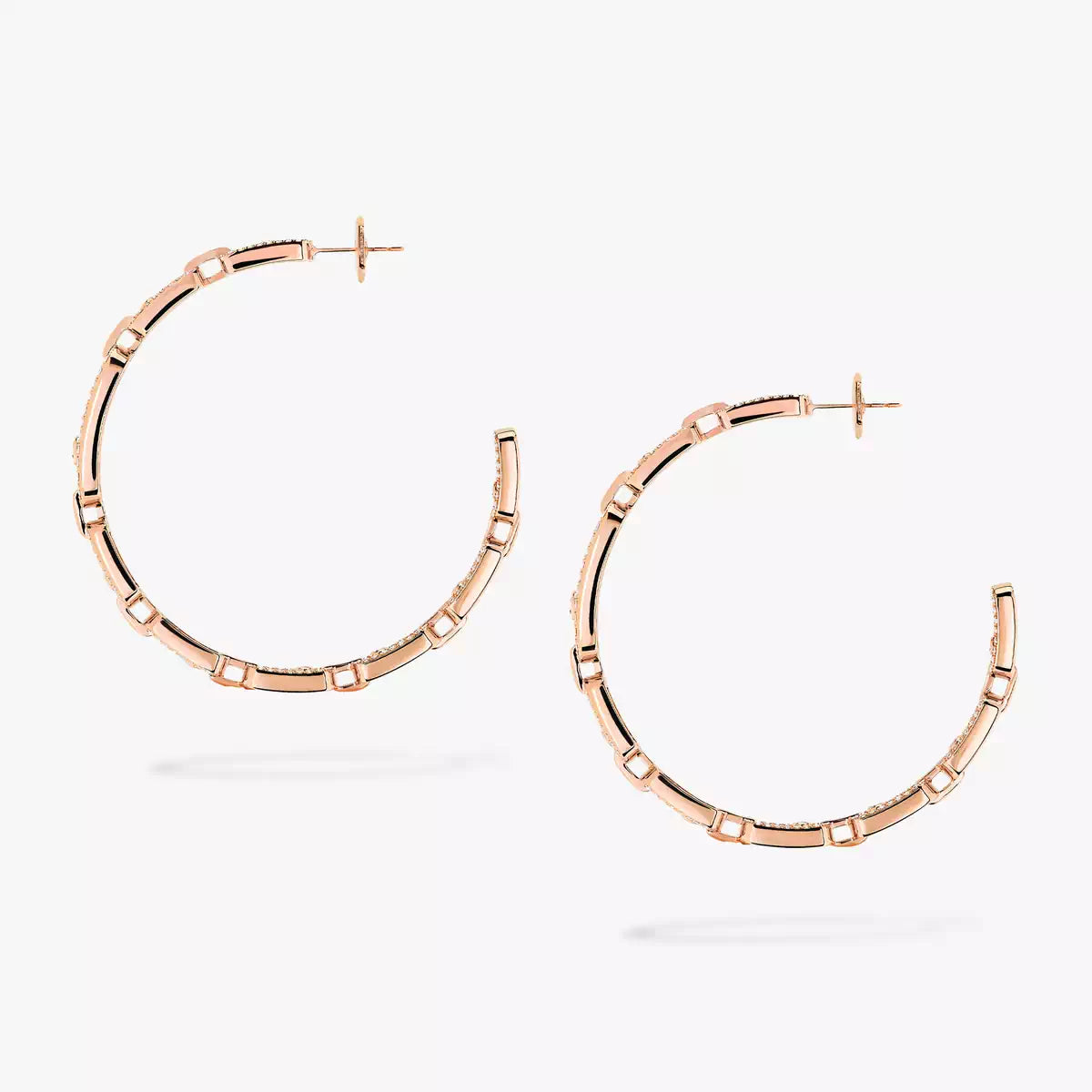 [Elara jewelsry]Move Link Diamond Hoop Earrings