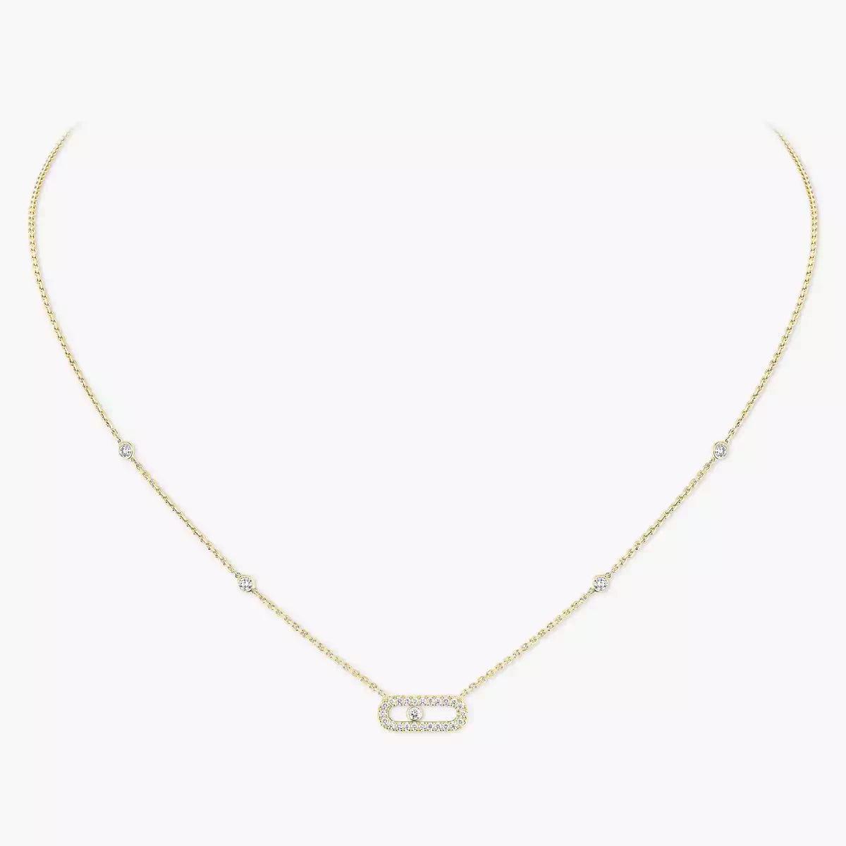 [Elara jewelsry]Diamond Necklace Move Uno