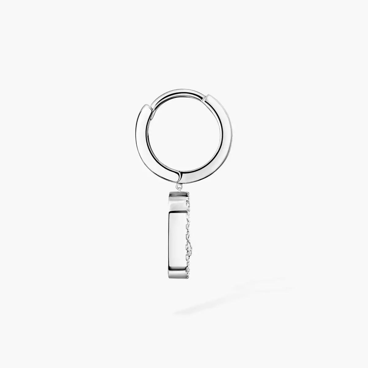 [Elara jewelsry]Move Uno Single Diamond Hoop Earring