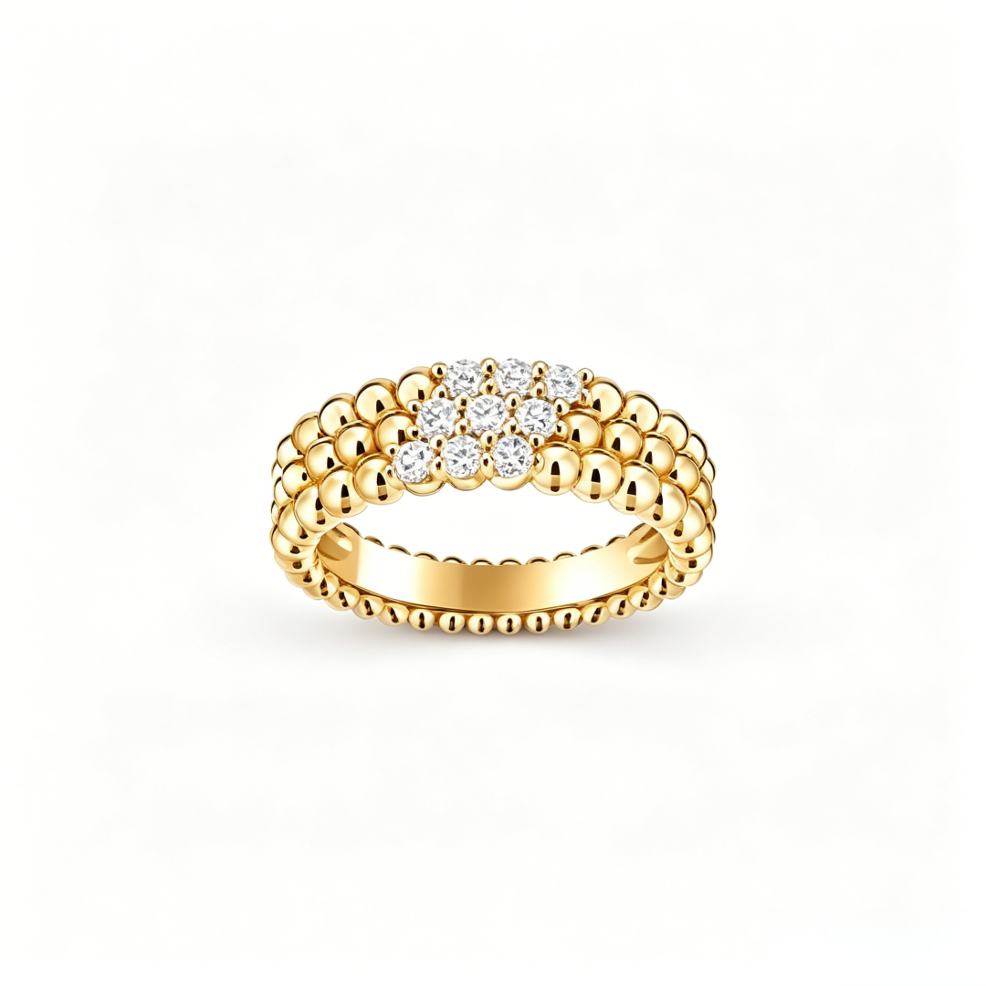 [Elara jewelsry] THREE-ROW DIAMOND RING