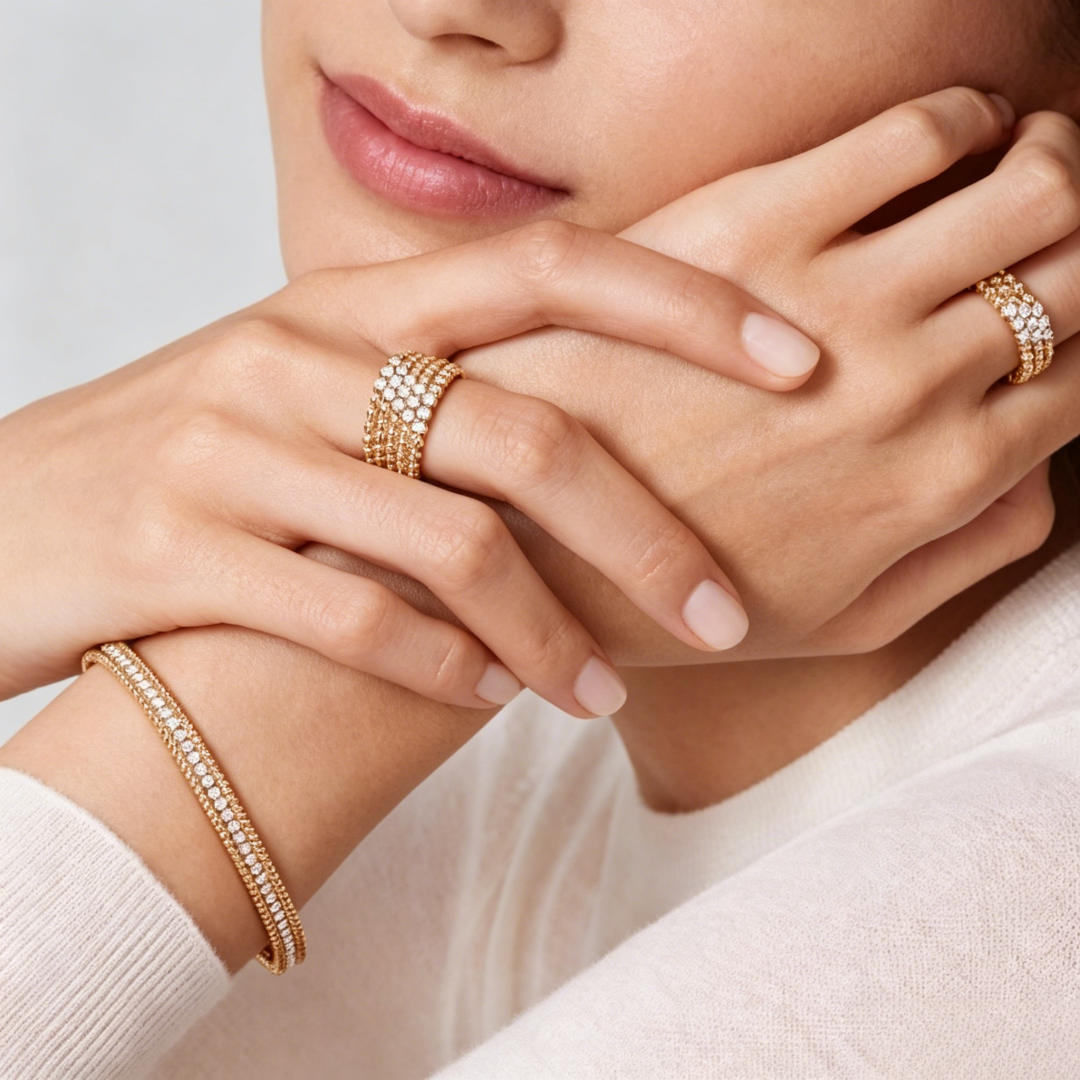 [Elara jewelsry] THREE-ROW DIAMOND RING