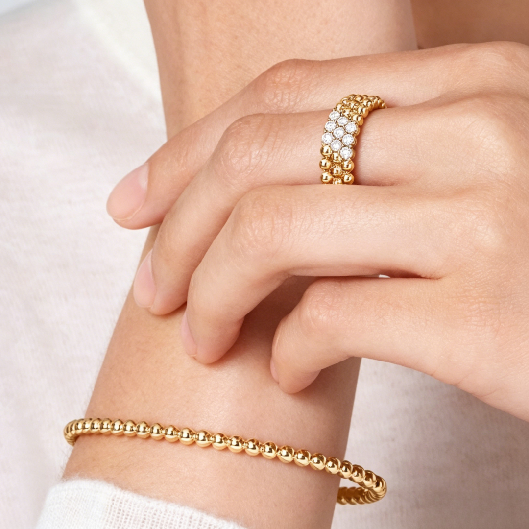 [Elara jewelsry] THREE-ROW DIAMOND RING