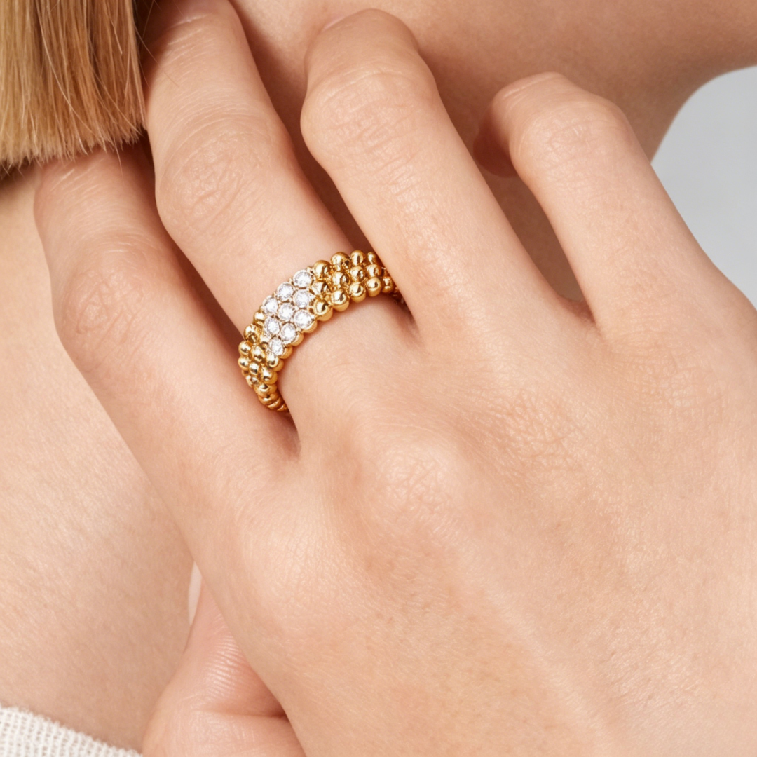 [Elara jewelsry] THREE-ROW DIAMOND RING