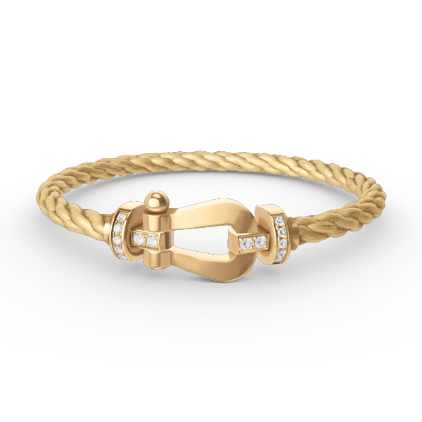 [Elara jewelsry ]FORCE LARGE HORSESHOE HALF DIAMOND BRACELET GOLD