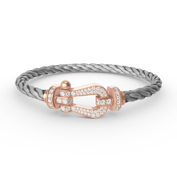 [Elara jewelsry ]FORCE LARGE HORSESHOE FULL DIAMOND BRACELET ROSE GOLD