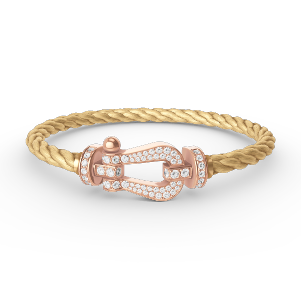 [Elara jewelsry ]FORCE LARGE HORSESHOE FULL DIAMOND BRACELET ROSE GOLD