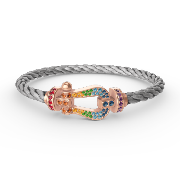 [Elara jewelsry ]FORCE LARGE HORSESHOE  COLORED DIAMOND BRACELET ROSE GOLD
