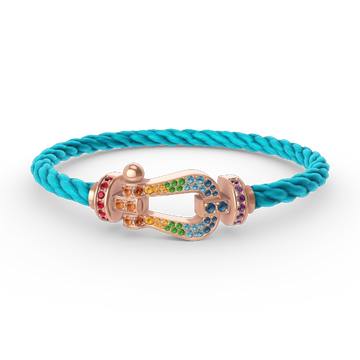 [Elara jewelsry ]FORCE LARGE HORSESHOE  COLORED DIAMOND BRACELET ROSE GOLD