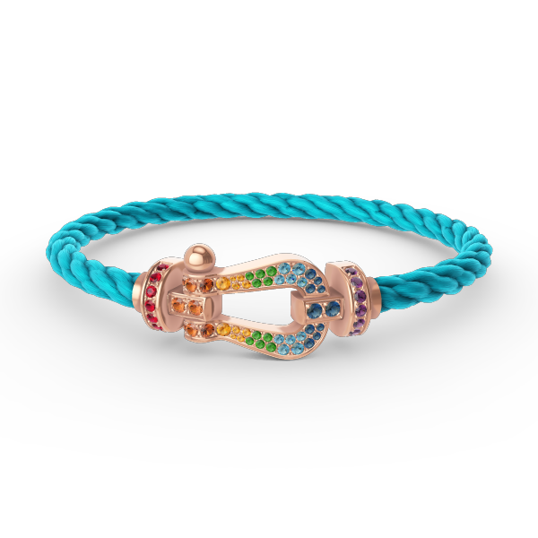 [Elara jewelsry ]FORCE LARGE HORSESHOE  COLORED DIAMOND BRACELET ROSE GOLD