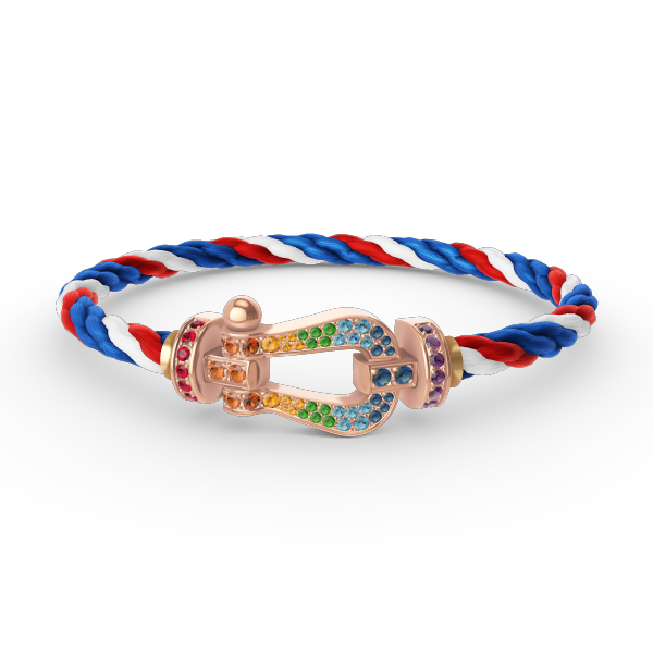 [Elara jewelsry ]FORCE LARGE HORSESHOE  COLORED DIAMOND BRACELET ROSE GOLD
