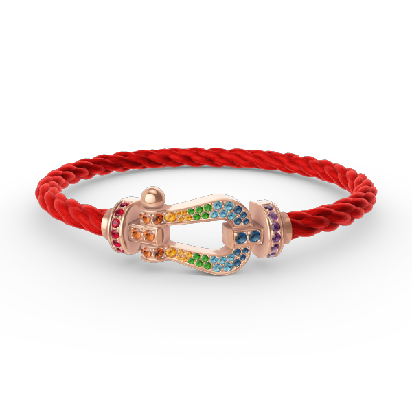 [Elara jewelsry ]FORCE LARGE HORSESHOE  COLORED DIAMOND BRACELET ROSE GOLD