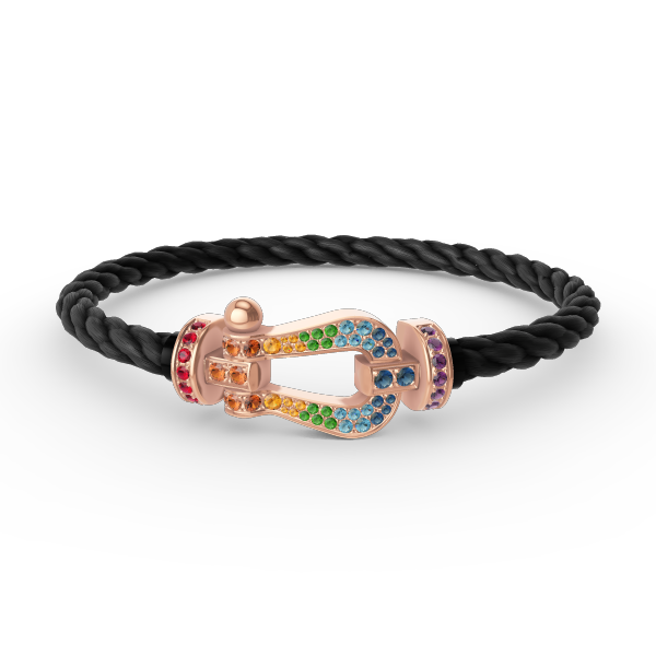 [Elara jewelsry ]FORCE LARGE HORSESHOE  COLORED DIAMOND BRACELET ROSE GOLD