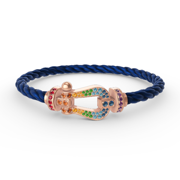 [Elara jewelsry ]FORCE LARGE HORSESHOE  COLORED DIAMOND BRACELET ROSE GOLD