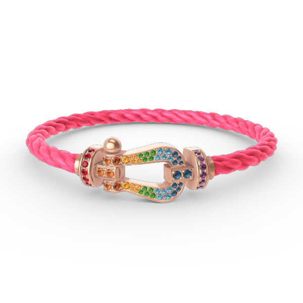 [Elara jewelsry ]FORCE LARGE HORSESHOE  COLORED DIAMOND BRACELET ROSE GOLD