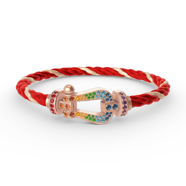 [Elara jewelsry ]FORCE LARGE HORSESHOE  COLORED DIAMOND BRACELET ROSE GOLD