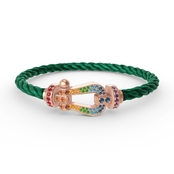 [Elara jewelsry ]FORCE LARGE HORSESHOE  COLORED DIAMOND BRACELET ROSE GOLD