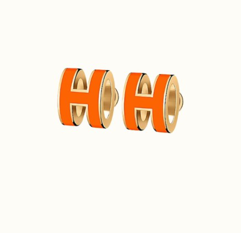 [Elara jewelsry ]MINI POP H EARRINGS ORANGE
