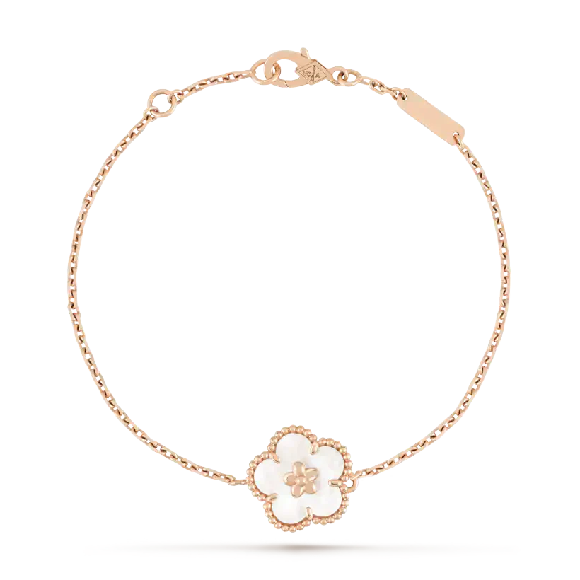 [Elara jewelsry ]LUCKY WHITE MOP PLUM BLOSSOM  BRACELET