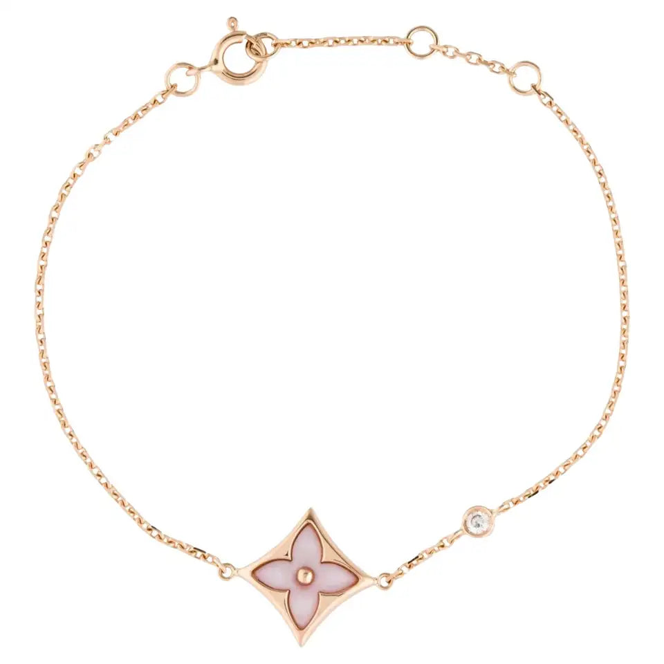 [Elara jewelsry ]STAR 1 DIAMOND PINK GOLD BRACELET