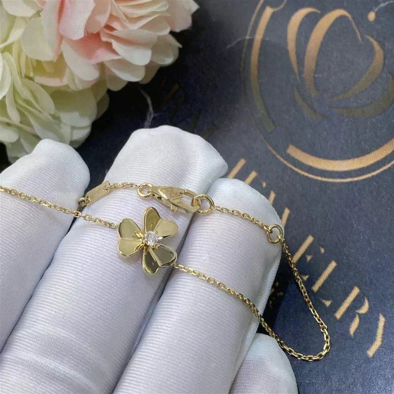 [Elara jewelsry ]FRIVOLE GOLD FLOWER PINK MALACHITE BRACELET