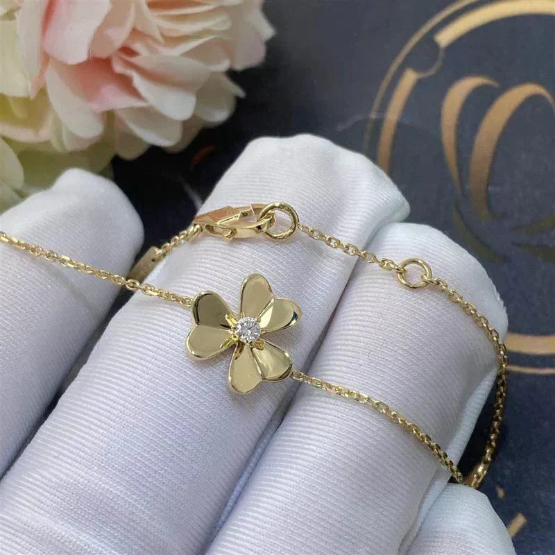 [Elara jewelsry ]FRIVOLE GOLD FLOWER PINK MALACHITE BRACELET