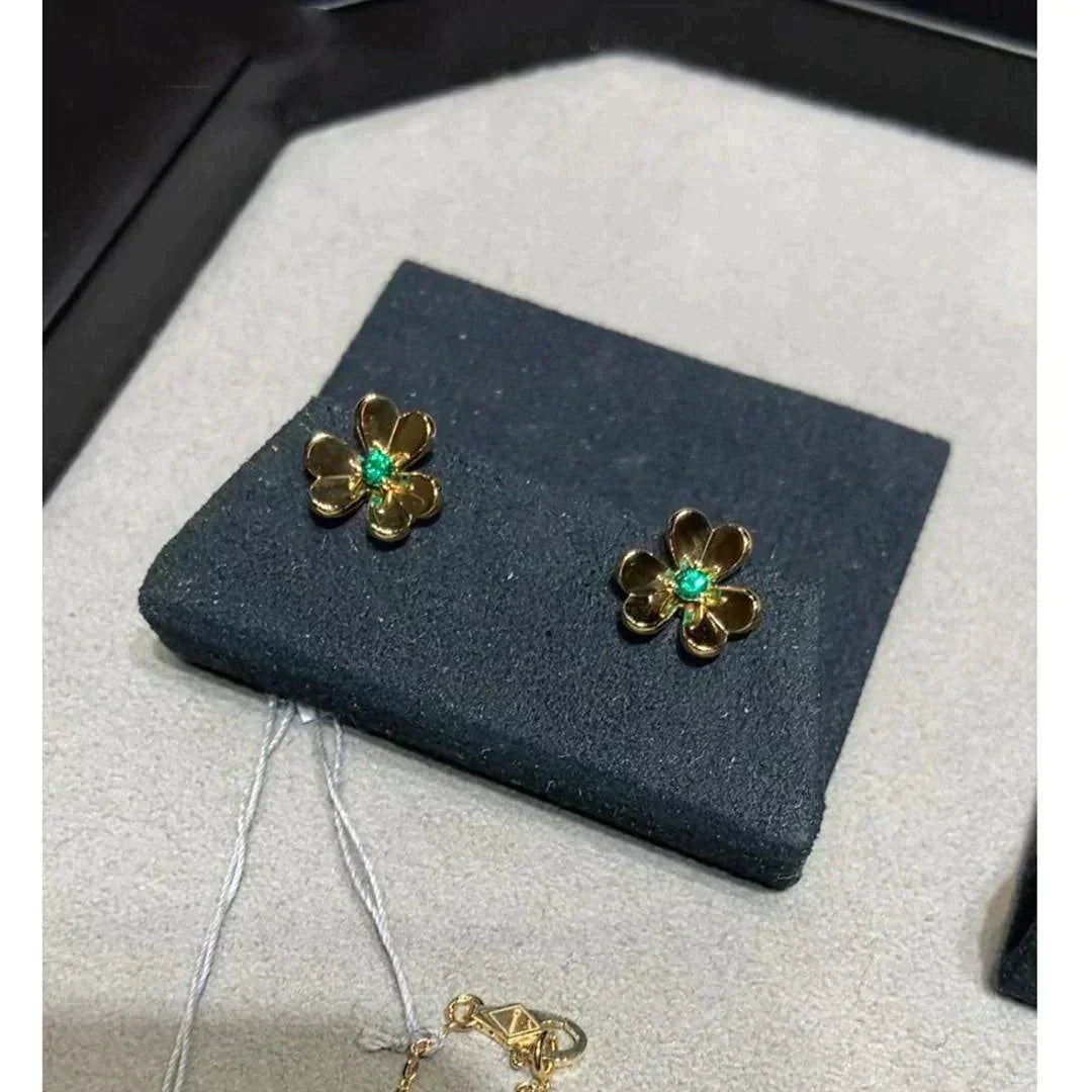 [Elara jewelsry ]FRIVOLE  FLOWER MALACHITE EARRINGS