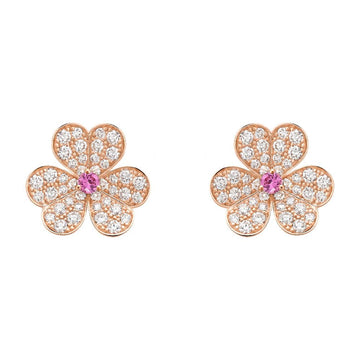 [Elara jewelsry ]FRIVOLE PINK GOLD FLOWER DIAMOND EARRINGS