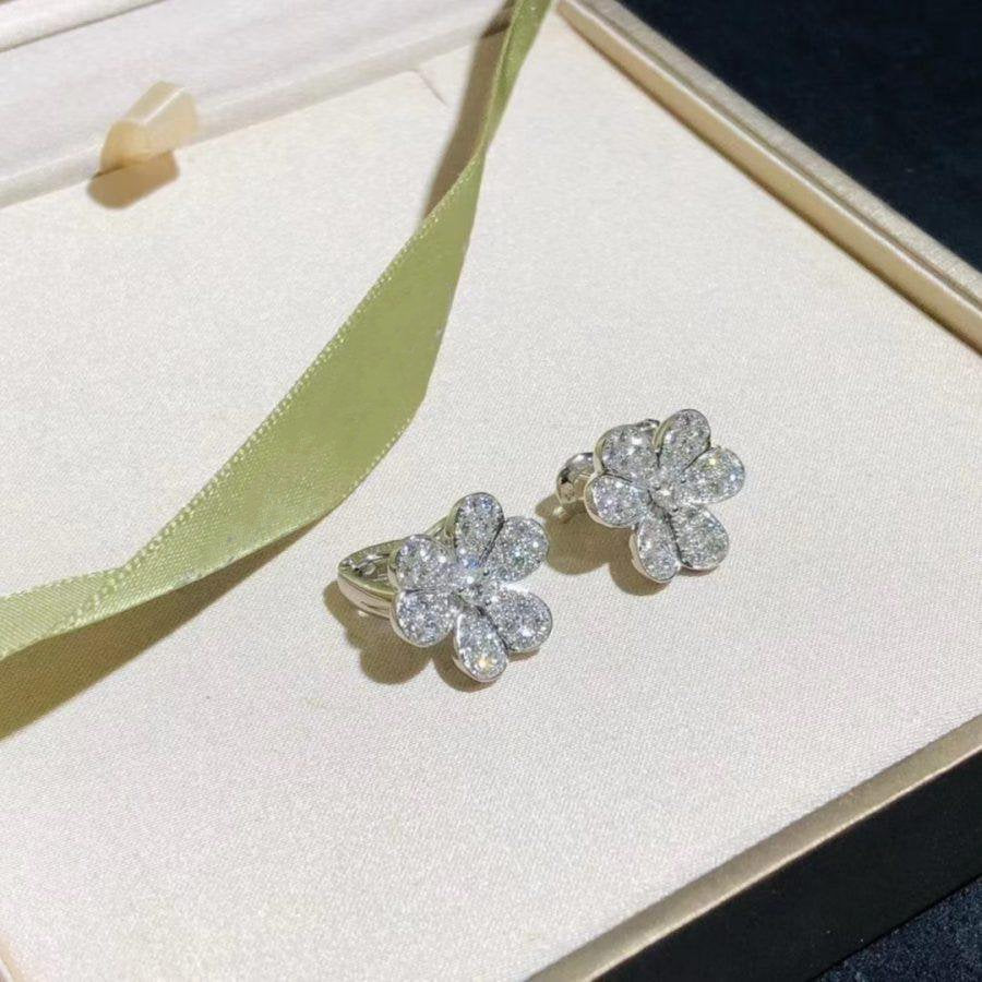 [Elara jewelsry ]FRIVOLE SILVER FLOWER DIAMOND EARRINGS