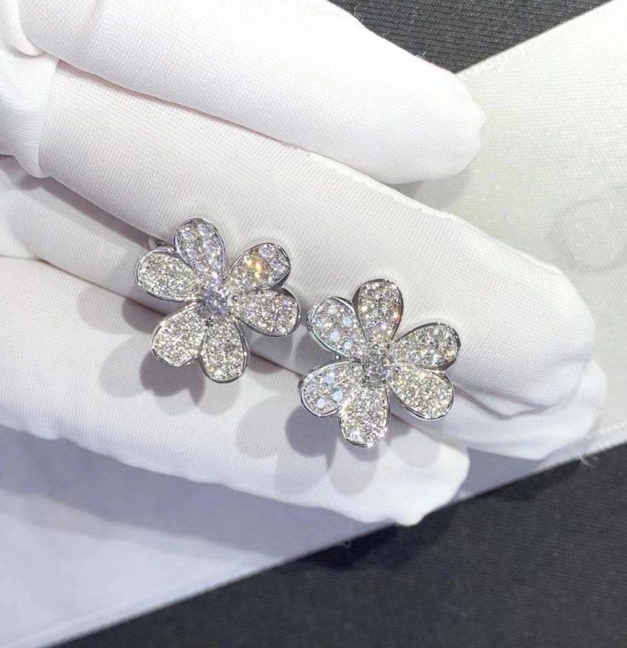 [Elara jewelsry ]FRIVOLE SILVER FLOWER DIAMOND EARRINGS