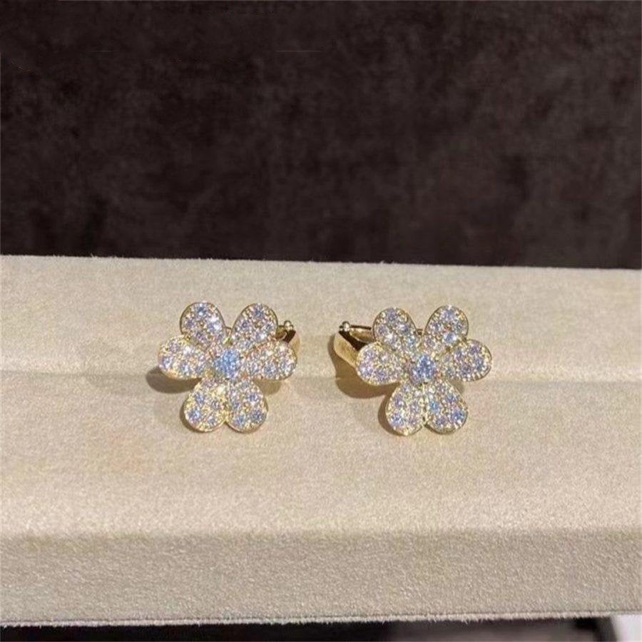 [Elara jewelsry ]FRIVOLE GOLD FLOWER DIAMOND EARRINGS