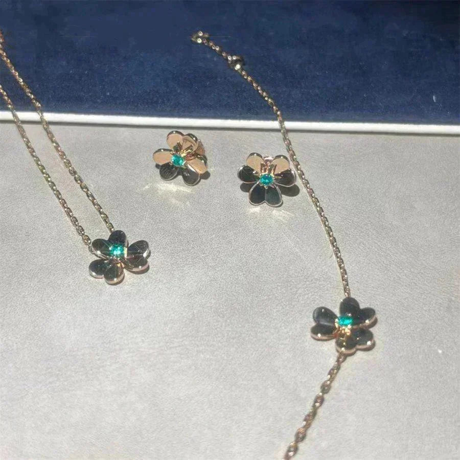 [Elara jewelsry ]FRIVOLE  FLOWER MALACHITE EARRINGS