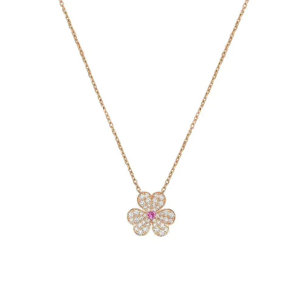 [Elara jewelsry ]FRIVOLE ROSE GOLD FLOWER DIAMOND NECKLACE