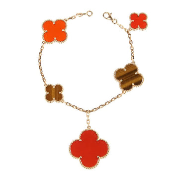 [Elara jewelsry ]CLOVER BRACELET 5 MOTIFS CARNELIAN TIGER EYE