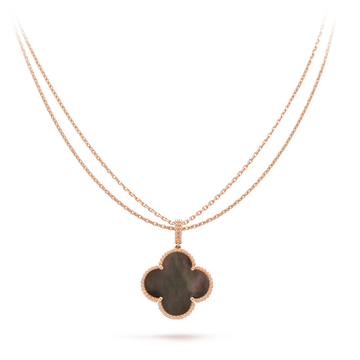 [Elara jewelsry ]CLOVER 25MM GOLD DARK MOP BIG CLOVER NECKLACE