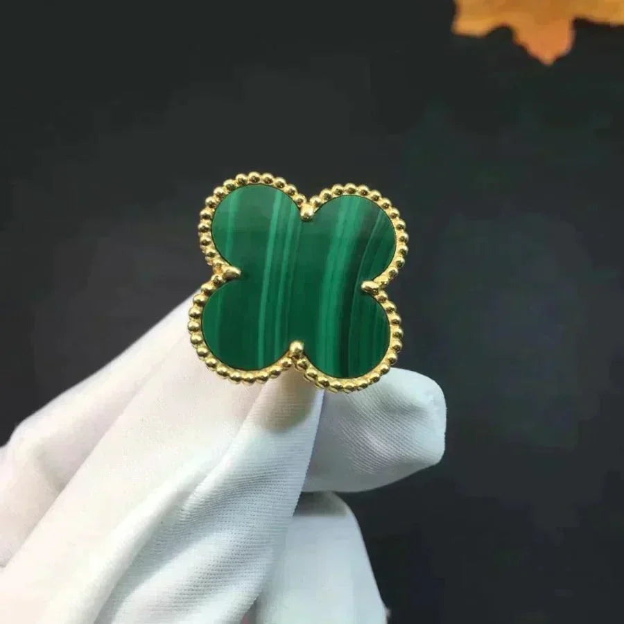 [Elara jewelsry ]CLOVER MALACHITE RING
