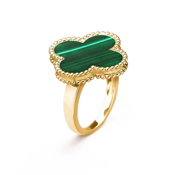 [Elara jewelsry ]CLOVER MALACHITE RING