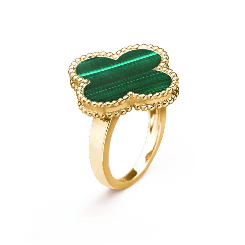 [Elara jewelsry ]CLOVER MALACHITE RING