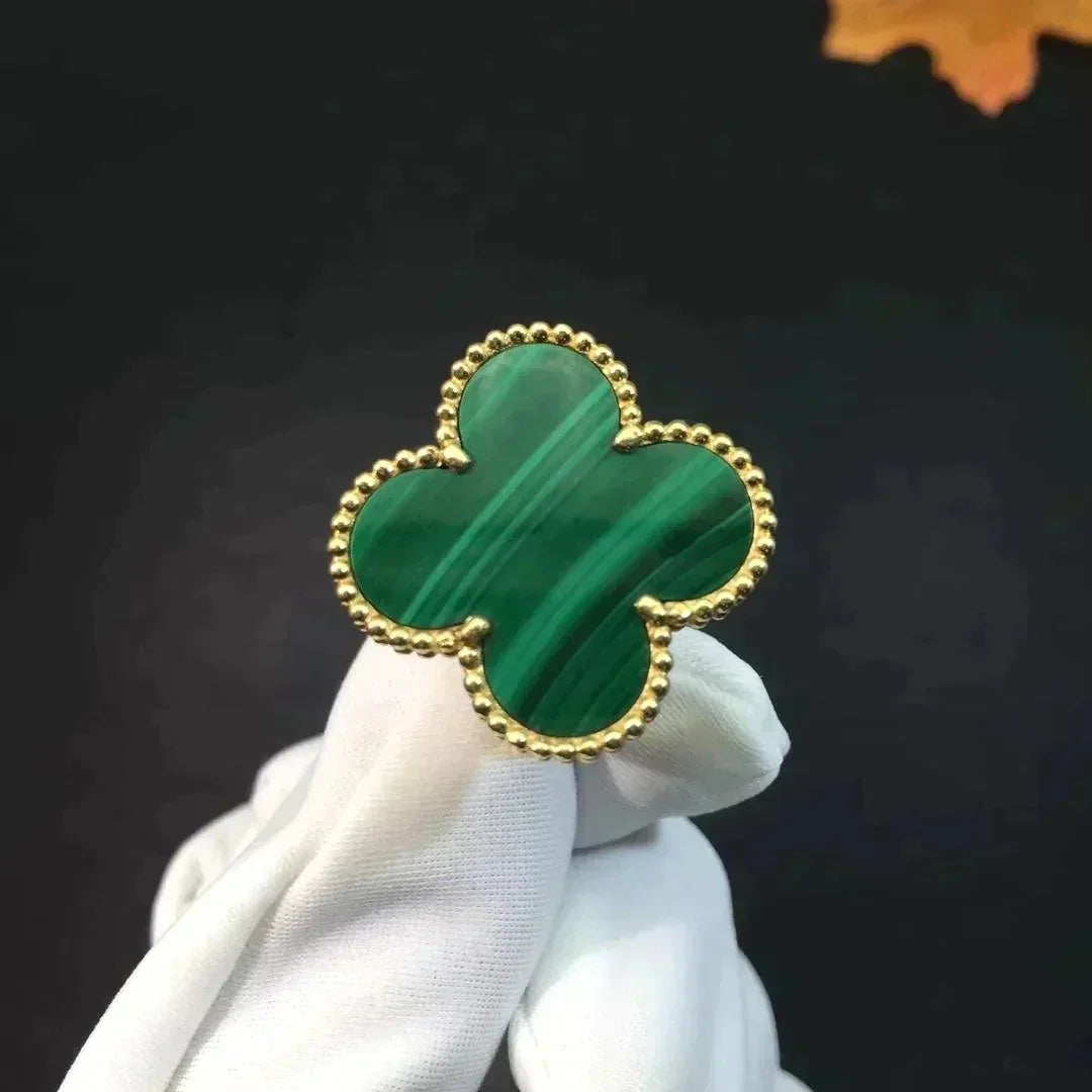 [Elara jewelsry ]CLOVER MALACHITE RING
