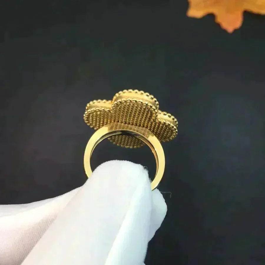 [Elara jewelsry ]CLOVER MALACHITE RING