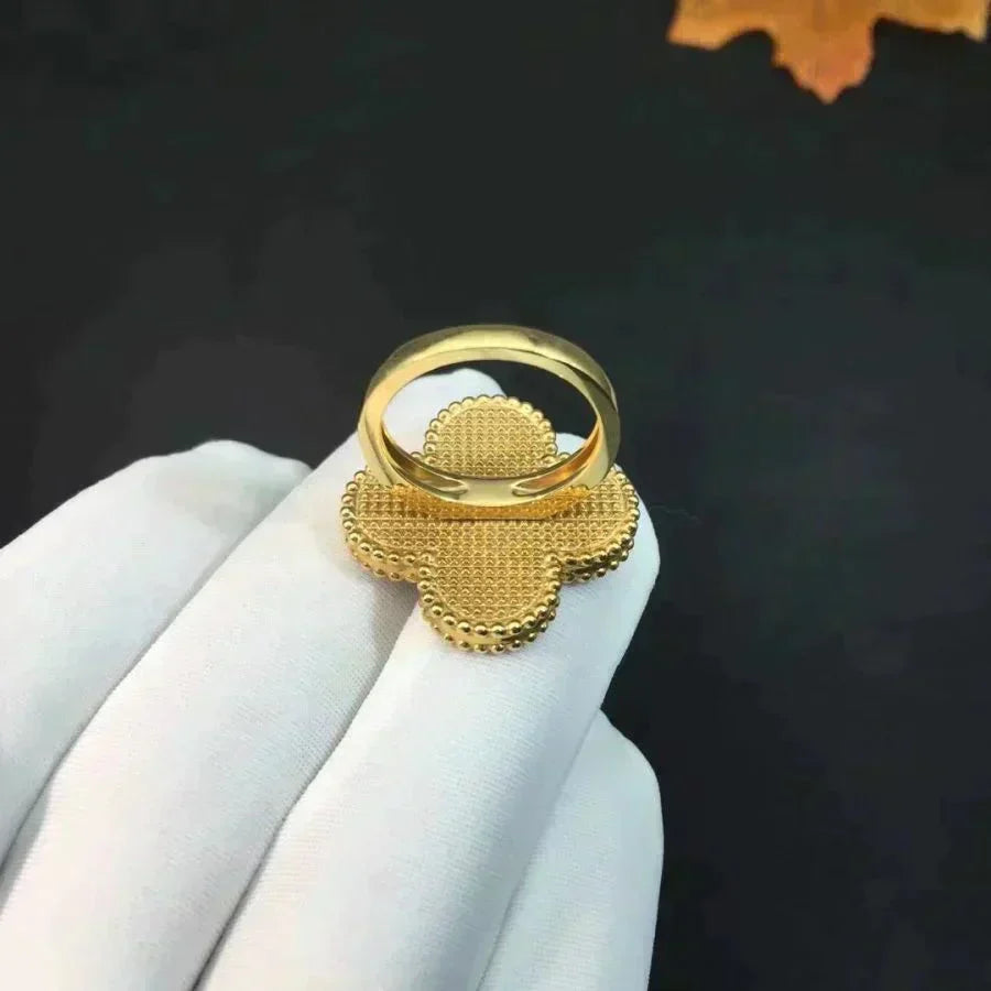 [Elara jewelsry ]CLOVER MALACHITE RING